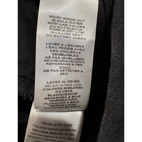 Good American Good Legs Crop Mini Boot Darted Back Pocket + Exposed Buttons 6/28 - Picture 7 of 7